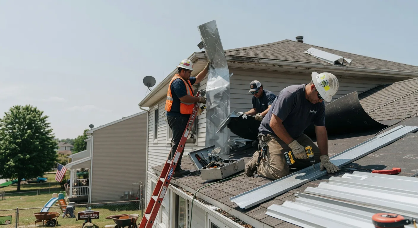 Storm Damage Metal Roof Repair in Pelkie, MI